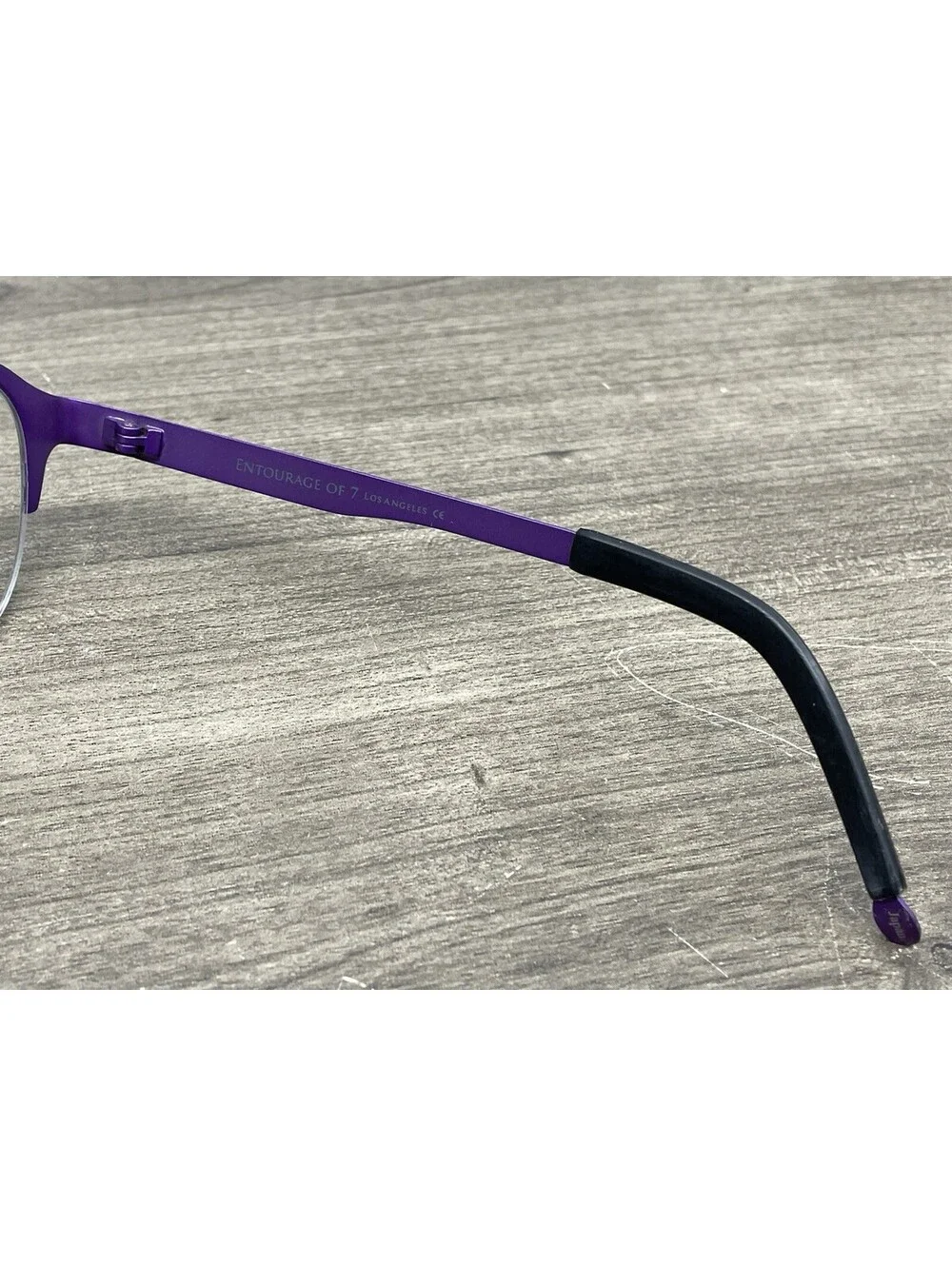 Entourage of 7 ‘Riverside’ 52[]18-140 Purple Titanium Eyeglasses Half Rim Frames